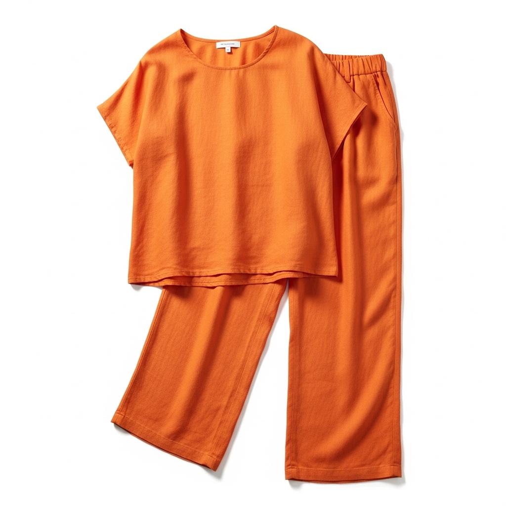 Set oranje linnen
