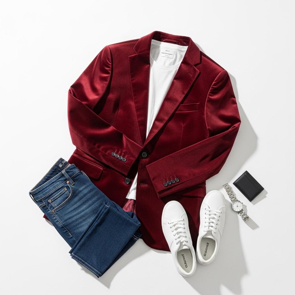 Blazer bordeaux velvet