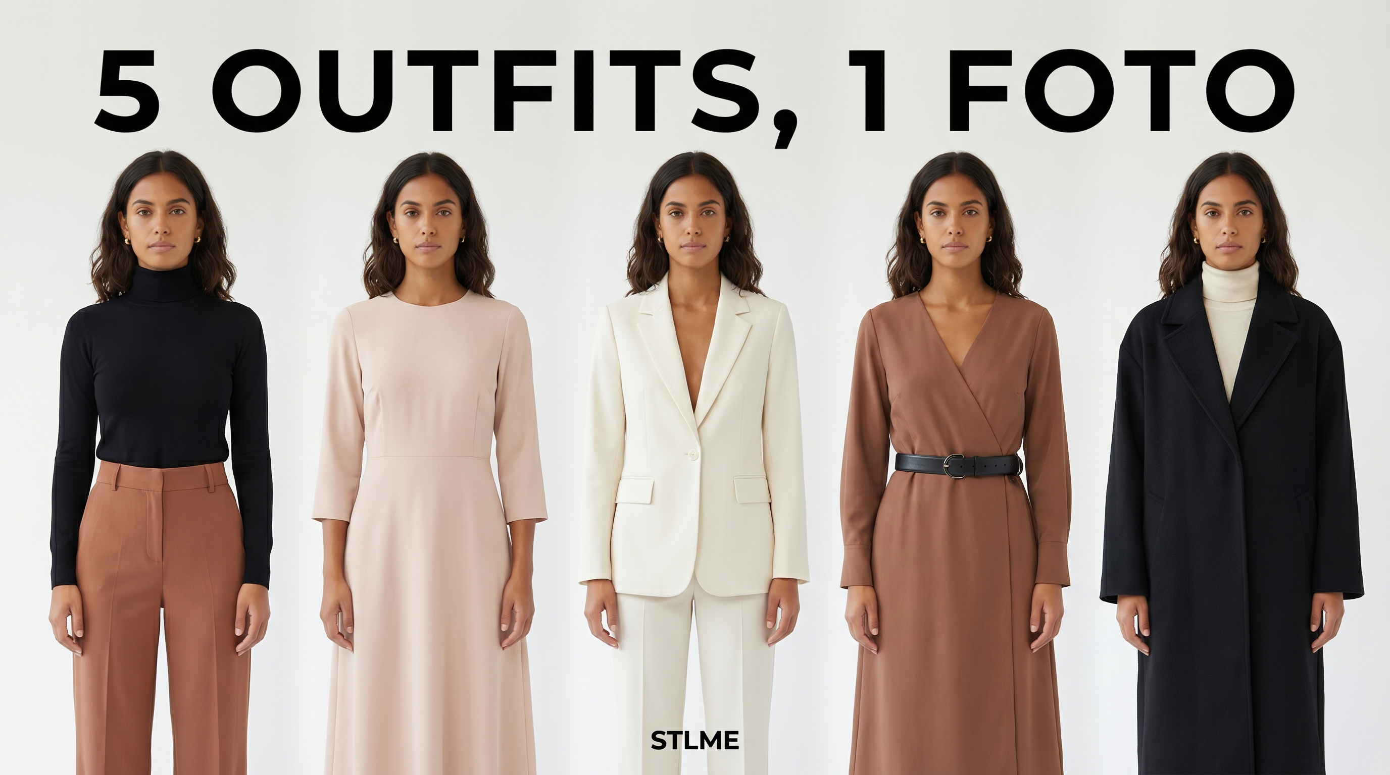 5 complete outfits uit één foto